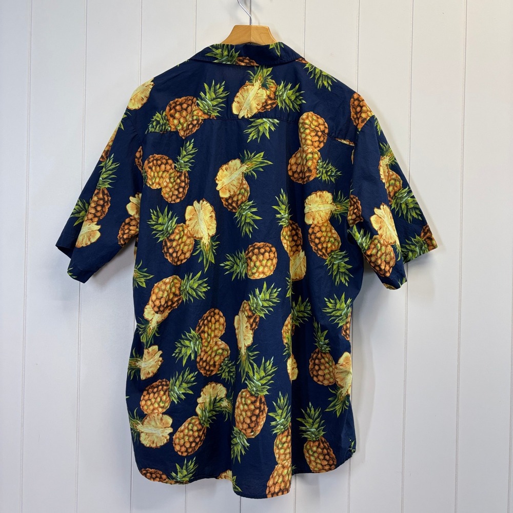 JOGAL Pineapple Hawaiian Button Down Shirt Women Size XXL Tropical Resortwear